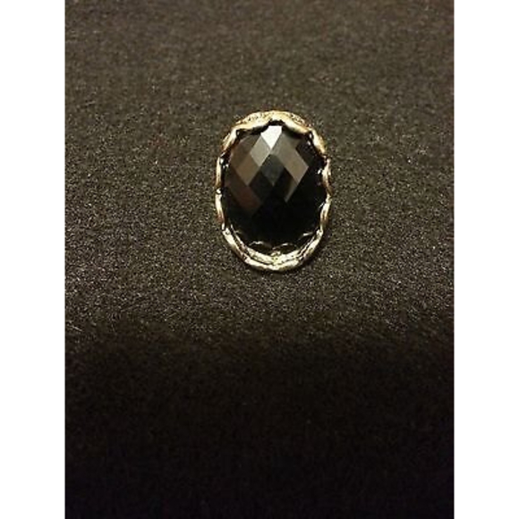 Vintage Captain Jack Style Black Oval Gemstone Ring - USA Size 8 - Picture 7 of 11